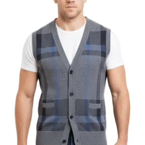 GolfThing Essential Plaid Cardigan Vest