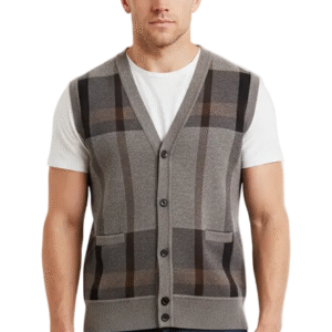 GolfThing Essential Plaid Cardigan Vest