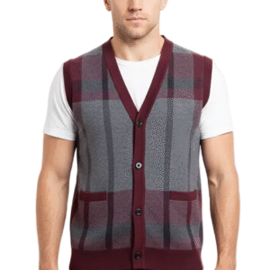 GolfThing Essential Plaid Cardigan Vest