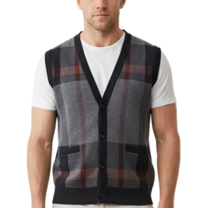 GolfThing Essential Plaid Cardigan Vest